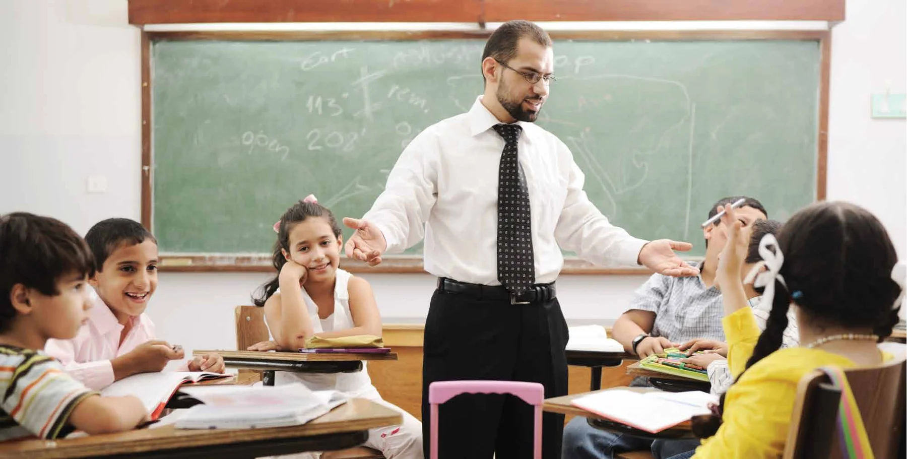 A TVIS teacher engaging students in class